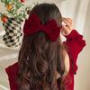 Diadema con lazo rojo para mujer, horquilla navideña, cuerda para el cabello 2021, nuevos accesorios para el cabello de celebridades de Internet, pinza para la cabeza, tocado