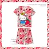 Novo Pijama de Verão para Meninas, Colorido Dopamina Soltinho Manga Curta Conjunto Fofo para Casa para Crianças Maiores