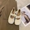 Zapatos Mary Jane con Sentido del Diseño para Mujer, Popular entre las Celebridades de Internet, Adelgazantes, Planos, Cómodos, Slip-on, Zapatos Perezosos, Zapatos Estilo Coreano