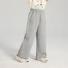 Pudding Haru Pantalones de Pierna Ancha para Niñas 2025 Primavera Nuevo Pantalón Casual Recto para Niñas Mayores Tejido Holgado Largo