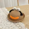Chapéu de Palha Infantil de Verão Aba Curva Chapéu de Pescador Dinossauro de Desenho Animado Fino Quebra-Sol Respirável Proteção Solar Chapéu de Viagem para Praia