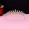 Coroa Tiara Infantil Princesa Rosa Menina Casual Strass Coroa de Aniversário Meninas Performance Cristal Passarela Faixa de Cabeça