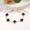 Pulsera de trébol de cuatro hojas más vendida en Amazon pulsera de doble cara titanio de acero titanio 18K oro real color 18k joyería versátil venta al por mayor