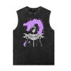 Verão novo cinco feitiço de iluminação de volta à guerra em torno da maré marca lavada velho colete sem mangas camiseta