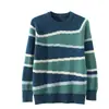 Suéter de Lana para Hombre, Nuevo Otoño/Invierno Cuello Redondo Bloque de Color Jersey, Suelto Casual Tejido de Lana Genuina Camisa Base para Hombre
