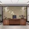 Sala de Chá Decorativa Conceito Artístico Pintura Clássica de Flores e Pássaros Revestimento de Parede Sofá Estudo Parede de Fundo de TV Sala de Estar Revestimento de Parede Pintura Novo Estilo Chinês