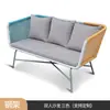 Conjunto de Sofá de Três Peças para Exterior Rattan Trançado B&B Sofá de Pátio Simples Mesa de Centro para Café ao Ar Livre Combinação Mesa Pequena e Cadeiras para Terraço