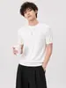 Camiseta de Punto Corta de Manga Corta con Cuello Redondo de Color Sólido Estilo Retro Americano para Hombre, Camiseta Casual de Verano Versátil Ajustada Moda