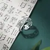 Anillo Rama de Flor de Vid Guofeng Nuevo Chino Simple y Generoso de Alto Nivel Flor Calada Retro Palacio Anillo Abierto