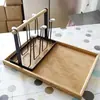 Prateleira de Vidro Criativa para Sala de Estar Cabide para Xícara de Chá Rack de Armazenamento Invertido para Copo de Água com Bandeja para Copo de Cerveja e Xícara de Café