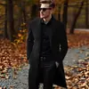 Casaco Masculino para Comércio Exterior Primavera e Outono Peça de Roupa Exterior Estilo Europeu Leve Simples Moderno Elegante Casaco de Comprimento Médio Jaqueta Corta-vento