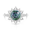 Anillo de Girasol con Fuegos Artificiales de Colores Más Vendido en Tiktok para Mujeres, Anillo Versátil de Moda con Diamante de Alto Carbono Chapado en Oro, Dropshipping para Transmisiones en Vivo