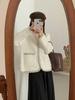 Cardigan de Tricô Faux Mink Estilo Chanel Outono/Inverno 2025 Novo Cruzado Gola V Elegante Solto Casaco Suéter para Mulheres