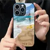 Aplicable a Funda de Vidrio Templado para Apple 18PRO 17PROMAX Cubierta Protectora de Playa Mar iPhone16 Corazón 17E