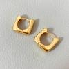 Estilo Frío Ins Calidad Perceptiva para viajero Geométrico Brillante Simple Cuadrado Aretes de Celebridad de Internet Aretes Franceses para Mujeres