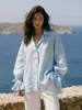 Camisa de Algodão Puro com Cadarço Transfronteiriça para Mulheres Primavera e Outono 2026 Estilo Commuter Europeu e Americano Leve Solta Casual Camisa Feminina