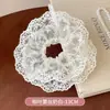 Atrás da cabeça feminina cólon grande elástico de cabelo corda de cabelo fofa flor de cabelo para atmosfera acessórios de cabelo estilo coreano artístico alta elasticidade coque de renda liberação