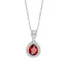 Collar de plata de ley s925 directo de fábrica para mujer con colgante de gota de agua de piedra natural, cadena para clavícula de piedra de cristal, accesorio para vestido al por mayor