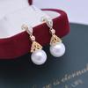 Pendientes de perla blanca Zhuji de agua dulce de 10-11 mm, redondos, fuertes, ligeros y con defectos finos, pendientes de plata S925