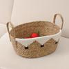 Cesta de Armazenamento de Rattan Personalizada Cesta de Armazenamento de Hotel Grama Cabacinha Tecida à Mão Cesta de Armazenamento de Roupas Sujas
