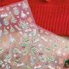 YITU Figura de Hormiga Estampado en Caliente Dorado y Plateado Pegatina para Uñas Decoración Navideña Hombre de Jengibre Copo de Nieve con Pegamento Decoración de Uñas Pegatina YT4440