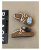Pantuflas Casuales Cerradas Lindas de Dibujos Animados de Otoño para Mujer 2026 Nuevas Versátiles Pantuflas de Suela Gruesa que Hacen que los Pies Parezcan Más Pequeños, Estilo Birkenstock