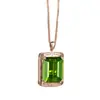 Novo Pingente Longo com Diamante e Esmeralda Imitação Turmalina Verde Banhado a Ouro 18K Conjunto Colar de Chimpanzé com Diamante Sul-Africano