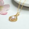 Joyería con Colgante de Perla de Agua Dulce y Collar de Gota de Agua Completamente Diamantado, Accesorios de Moda y Tendencia, Joyería Estilo Japonés y Coreano S1071016