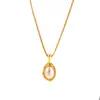 Collar de perlas de acero inoxidable transfronterizo, chapado en oro de 18 quilates, impermeable, accesorios europeos y americanos para mujer, joyería de moda de alta gama de acero de titanio