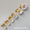 Brincos de Zircônia 3A de Quatro Garras Mais Vendidos Transfronteiriços Aço Inoxidável Moda Médica Acessível Luxo Elegante Brincos de Aço Inoxidável Joias Atacado