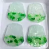 Pingente de Guanyin Buda de gelo verde Bashan, fivela da paz com padrão na cor jadeíte, pingente de jadeíte de vidro, jade de quartzo