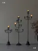 Adornos de Candelabro Retro de Hierro Fundido Hechos a Mano, Lámparas de Aceite de Hierro Antiguo, Candelabros Decorativos para Sala de Té Zen, Lámparas de Piso Estilo Wabi-Sabi