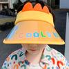 Nuevo sombrero de verano para niños con diseño de dinosaurio pequeño, sombrero de copa vacío con bonito dibujo de dibujos animados, sombrero de playa con ala grande y protección solar.