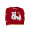 Chaleco de Punto Rojo Lindo para Niñas Primavera Temprana 2026 para Primavera y Otoño Chaleco Exterior Jacquard de Dibujos Animados Estiloso para Niñas Pequeñas