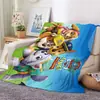 Manta Estampada de Franela Patrulla de Cachorros Manta de Perro de Dibujos Animados para Niños Transfronteriza Manta de Coral Fleece Producción Patrulla