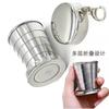Acero inoxidable de grado alimenticio viaje portátil transfronterizo al aire libre plegable taza portátil retráctil pequeña taza de agua metal copa de vino