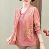 Ropa para madres de mediana edad y mayores, camisa de punto, suéter de abuela para primavera y otoño, top de mujer de mediana edad, ropa de otoño, novedad de 2024
