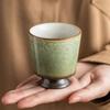 Forno Cerâmica Caneca de Chá Céu Estrelado Verde Pé Alto Copo de Cera Vintage Pessoal Caneca do Mestre Caneca para Degustação de Chá em Casa Xícaras de Chá