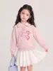 Sudadera para niña 2026 otoño nuevo estilo infantil caricatura solapa top atuendo de otoño para niños mayores moderno casual pullover