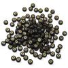 Cuentas redondas planas de acrílico de 4 x 7 mm con letras de oro negro, hechas a mano, accesorios de bricolaje, collar de cuentas sueltas.