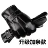 Luvas de Couro com Toque para Tela Sensível ao Toque para Homens, Luvas de Ciclismo à Prova de Vento e Frio para o Inverno ao Ar Livre, Luvas de Motocicleta com Forro de Lã e Espessadas