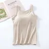 Top de Alça Larga com Bojo Feminino Peça Única de Roupa Íntima Top Longo Anti-deslizamento