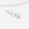 Aguja de plata 925 chapada en oro real de 18K Soporte para perla Pin de oreja con soporte de pendiente colgante Placa de cuentas Accesorios Aguja de cuenco DIY sin aguja A64