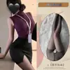 Pura Luxúria Sexy Madura Feminina Escritório Ol Secretária Saia de Quadril Conjunto Role Play Uniforme Charmoso Qqny
