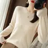 Camiseta Térmica de Manga Larga para Mujer, Nuevo Suéter de Punto Transfronterizo, Hilo de Alma, Suéter de Encaje 2025, Cuello Redondo, Otoño/Invierno