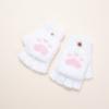 Guantes de peluche cálidos con forma de pata de oso y garra de gato para niños y niñas, tejidos con forro polar, gruesos, de medio dedo, al por mayor