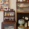 Suporte para Copos de Madeira Maciça Rack de Armazenamento para Máquina de Café Layout de Canto do Café Rack de Armazenamento para Copo de Água Copo de Café Prateleira de Mesa