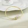 Panjia Sem Logo Pulseira de Corrente Cobra Pronta para Venda Design DIY Pulseira em Formato de Coração Corrente Osso de Cobra Redonda Toda Cravejada com Diamantes