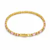 Pulseira feminina estilo popular cruzada estilo luxo leve pulseira feminina de zircônia colorida toque de alta qualidade estilo europeu e americano pulseira de strass atacado