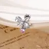 Nuevo Estilo Otoño e Invierno de Hensen Lujo Accesible y Exquisito Elegante Colgante de Corazón con Lazo Pendientes para Perforación de Cartílago de Diseño de Nicho